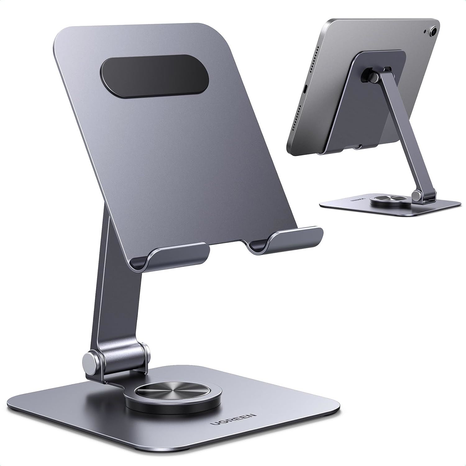 UGREEN Soporte para Tablet 360° Ajustable de Aluminio Base Giratoria para iPad, iPhone y Tablets 4.7-13"
